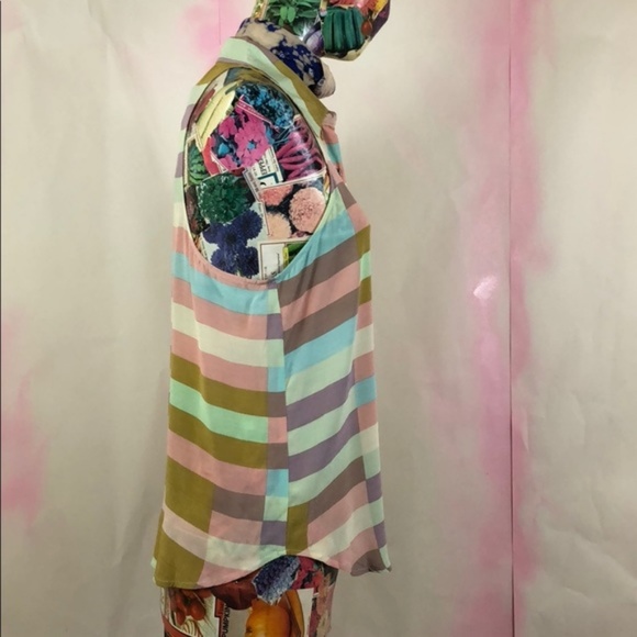 SALE Mara Hoffman Flag Stripe Button Down Gridded - Picture 4 of 8